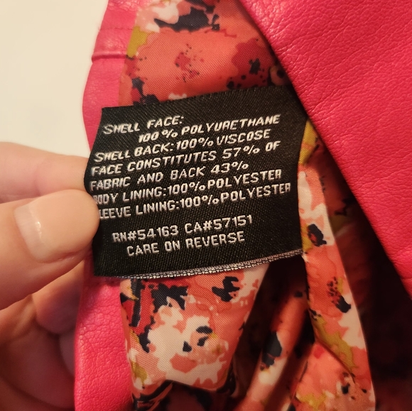 Black Rivet ☃️Pink Faux Leather Jacket 3x - Picture 2 of 10
